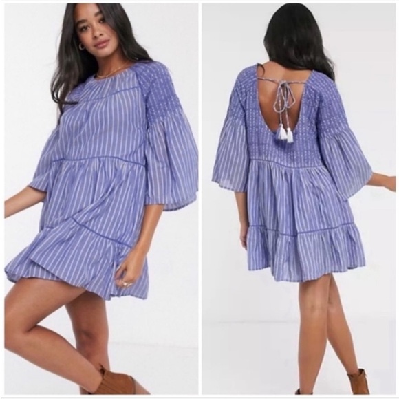 FREE PEOPLE Lola Boho Embroidered Mini Dress size XS - Picture 1 of 12